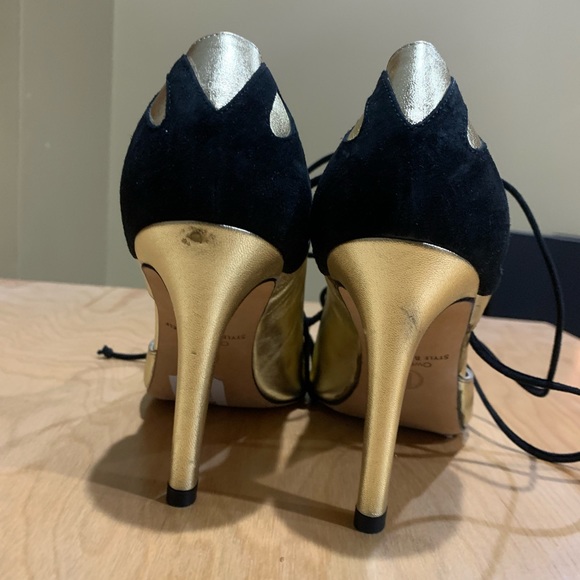 Laced Up OYSBY London Heels - Velvet and Italian Leather (NWOT) - Picture 12 of 13